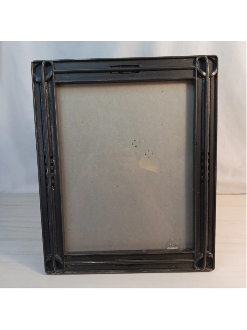 Vintage Art Deco Style Cast Metal Picture Photo Frame 8x10 Heavy Table Top Easel